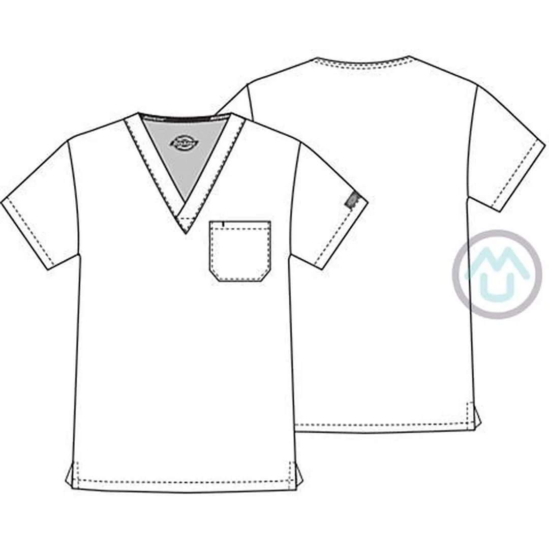 Unisex blúza V-výstrih - biela XL