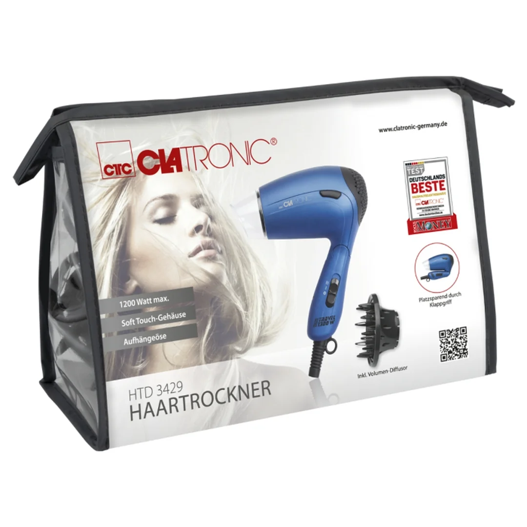 Clatronic HTD 3429 BL cestovný sušič vlasov 1300 W