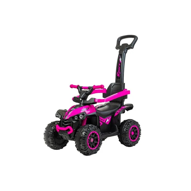 Detské odrážadlo s vodiacou tyčou Baby Mix Mega ružové