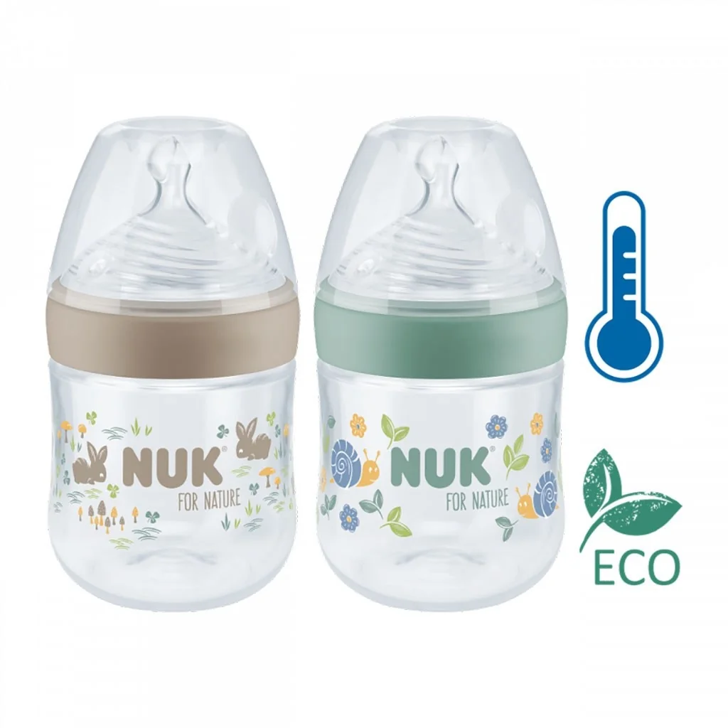 Dojčenská fľaša na učenie NUK for Nature s kontrolou teploty S