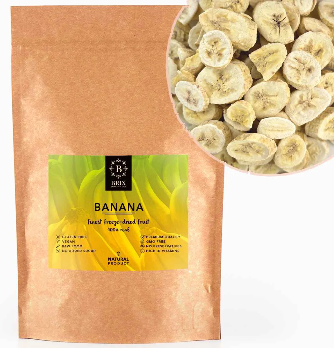 Brix Mrazom sušený banán 140g 1×140 g, mrazom sušené ovocie