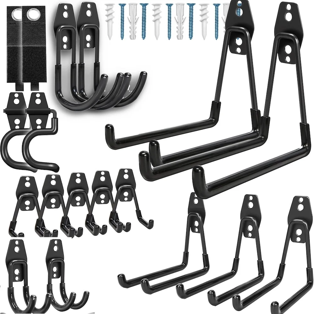 MG Tool Hangers držiak na záhradné náradie 18ks, čierny