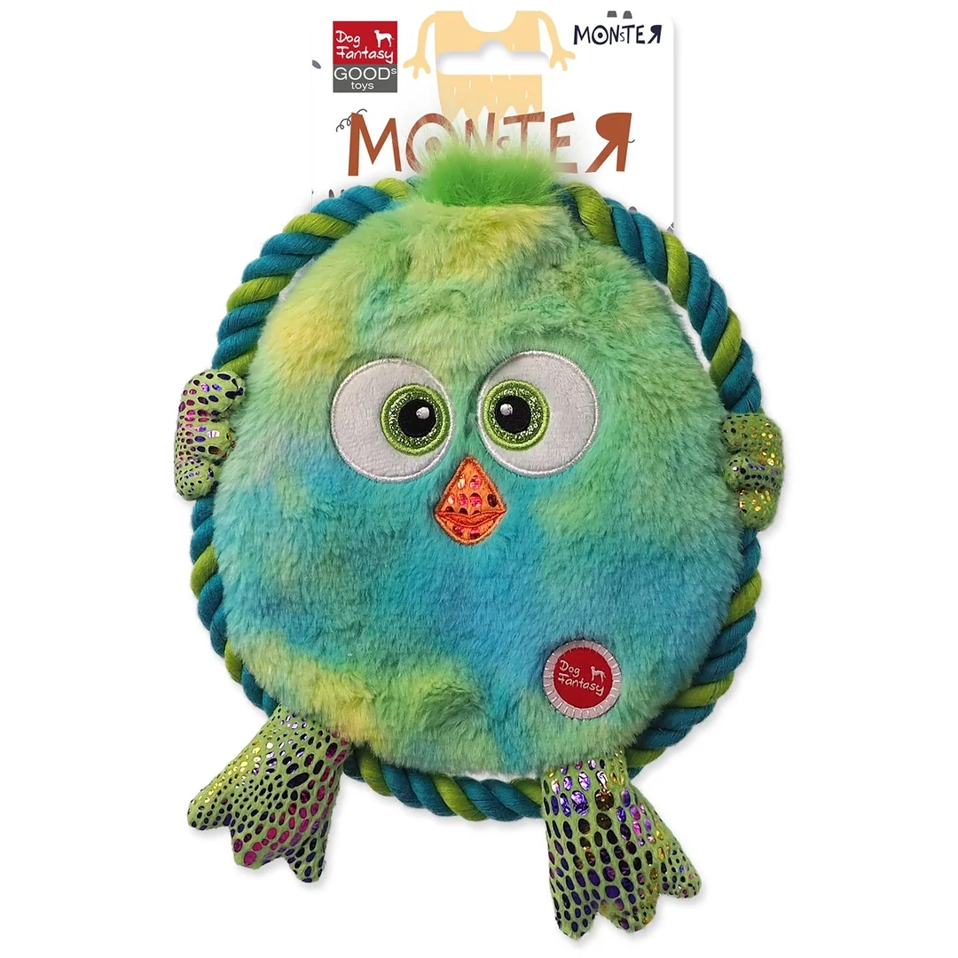 Hračka Dog Fantasy Monsters kura šuštiace s povrazom zelené 18cm