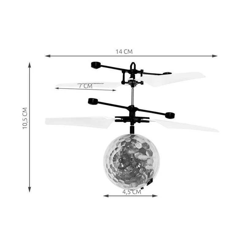 Disko guľa LED lietajúca FLYING BALL