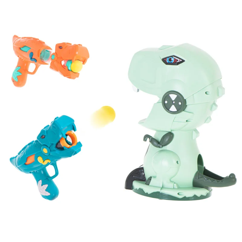 Streľba na terč DINOSAUR – 2 pištole + 20 penových gúľ