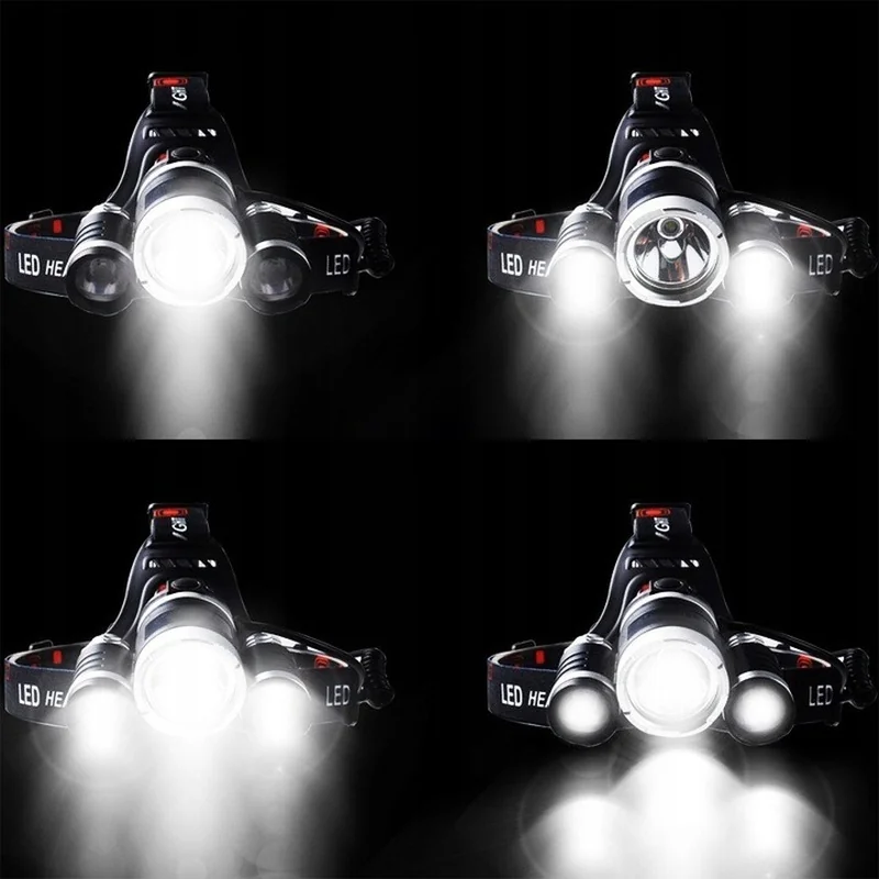 MG T6 čelovka 3x LED 1000lm, čierna