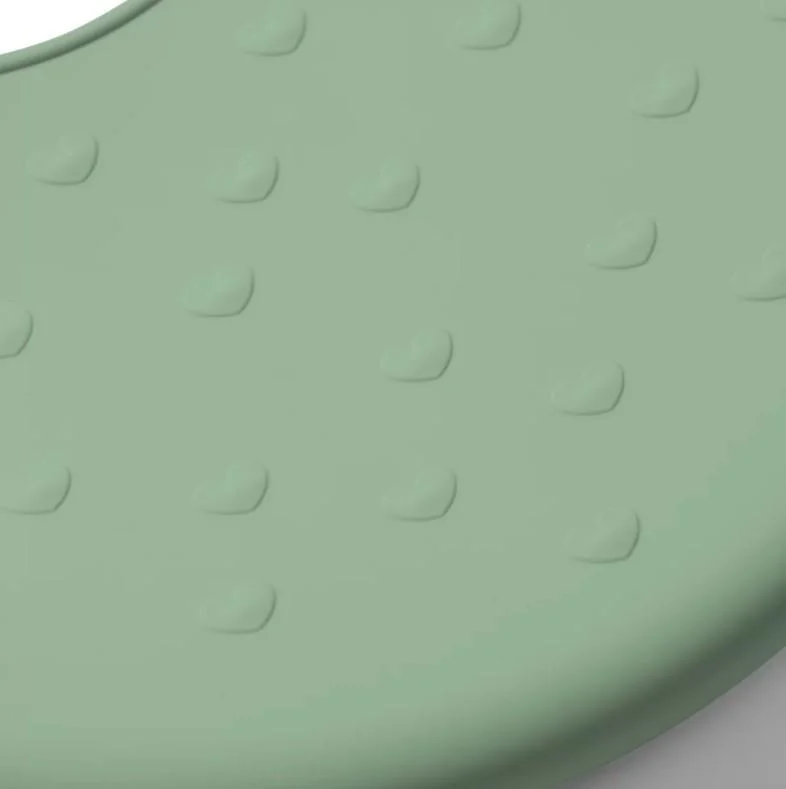 BABYONO Podbradník silikónový so zapínaním mint 1×1 ks