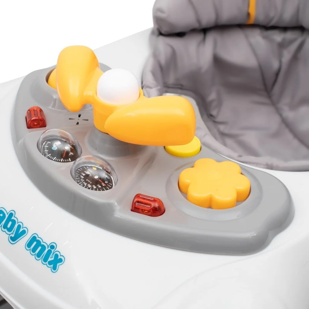 Detské chodítko Baby Mix s volantom a silikónovými kolieskami