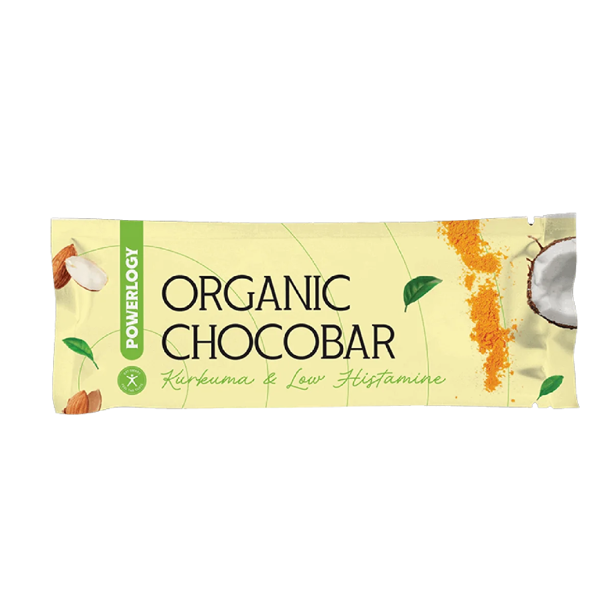 Powerlogy Organic Kurkuma Chocobar 40% 1×50 g, čokoládová tyčinka