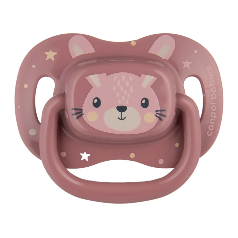 Canpol babies Cumlík silikónový symetrický CUTE ANIMALS 0-6m 1ks ružový 1×1 ks, cumlík