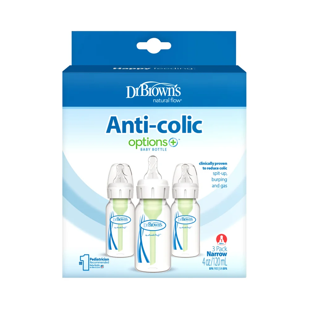 Dojčenská fľaša options+ Anti-colic 120ml – 3ks (SB43005-P3)