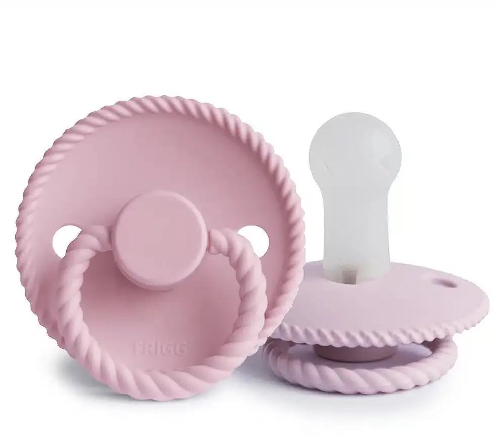 FRIGG Rope silikónové cumlíky Baby Pink/Soft Lilac, +6m, dvojbalenie 1×2ks, silikónový cumlík