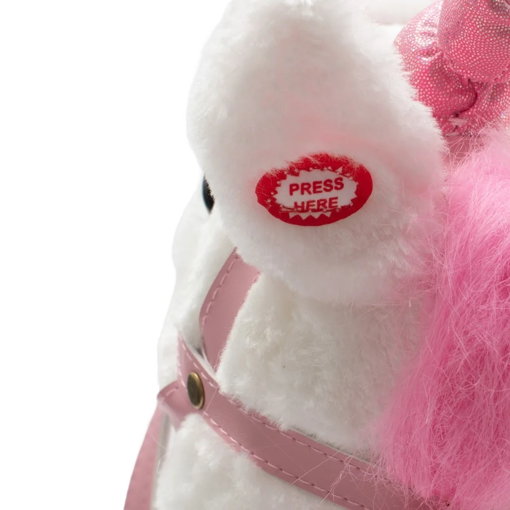 Hobby horse unicorn so zvukom a kolieskami Nia Baby Mix white ,