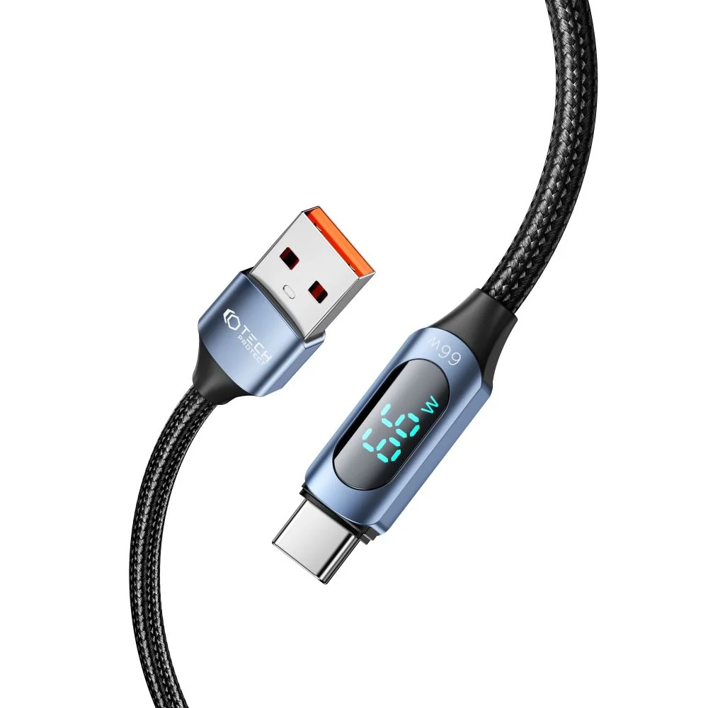 Tech-Protect Ultraboost LED kábel USB / USB-C 66W 6A 2m, modrý