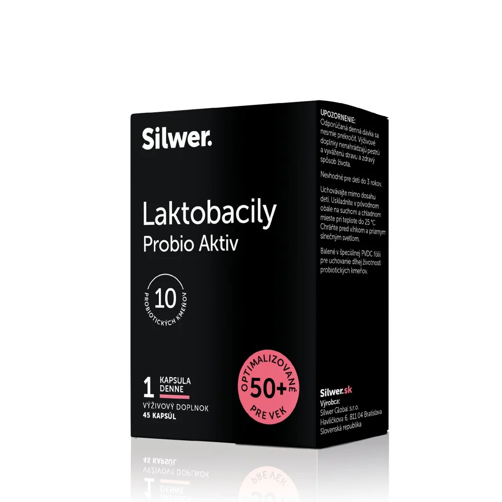 Silwer Laktobacily Probio Aktiv 45 kapsúl. Črevná mikroflóra, imunita.