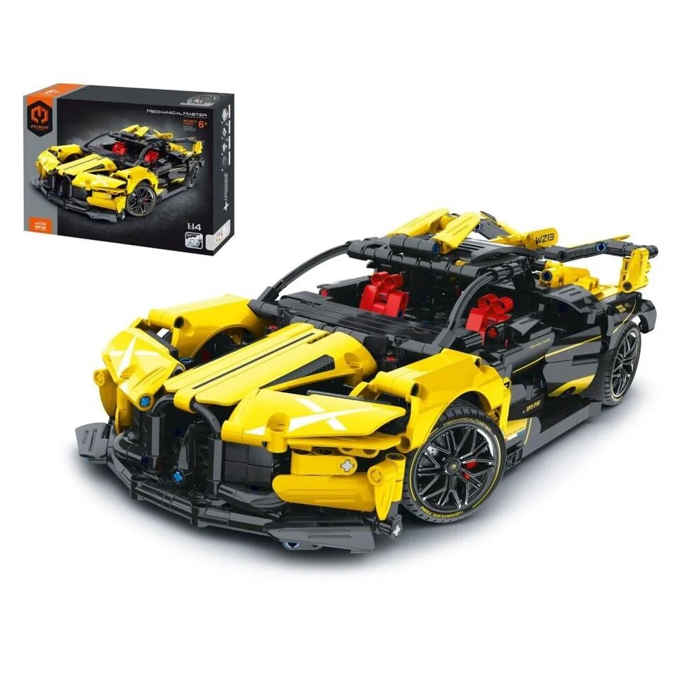 Športové auto žlté mechanická stavebnica 1103 dielikov