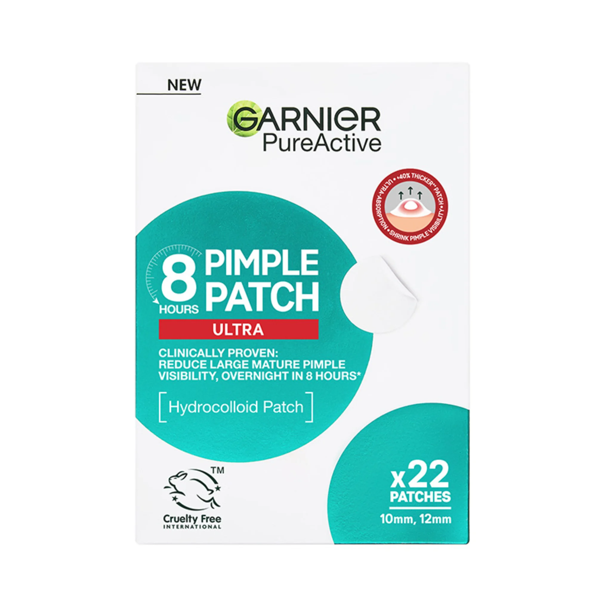Garnier Pure Active 8H Pimple Patch Ultra náplasť na pupienky 22 ks