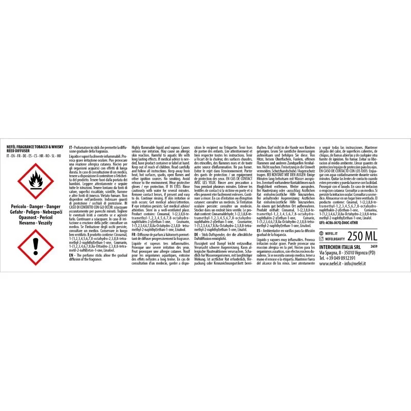 Fragrance Waves interiérový tyčinkový difúzor 250ml vôňa Tobacco & Whisky