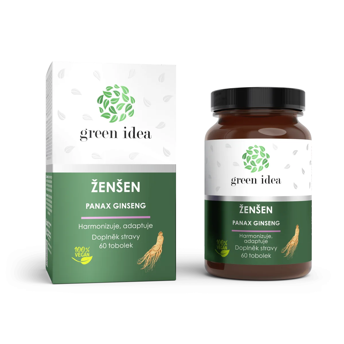 Ženšen - bylinný extrakt - 60 kapsúl - Green idea