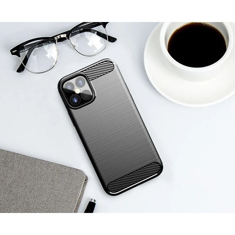MG Carbon Case Flexible silikónový kryt na iPhone 12 Pro Max, modrý