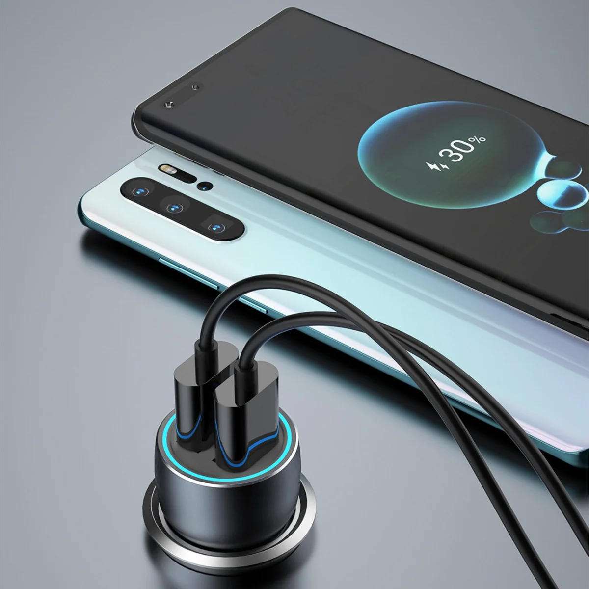 Dudao R4+ autonabíjačka 2x USB 120W 3A, šedá
