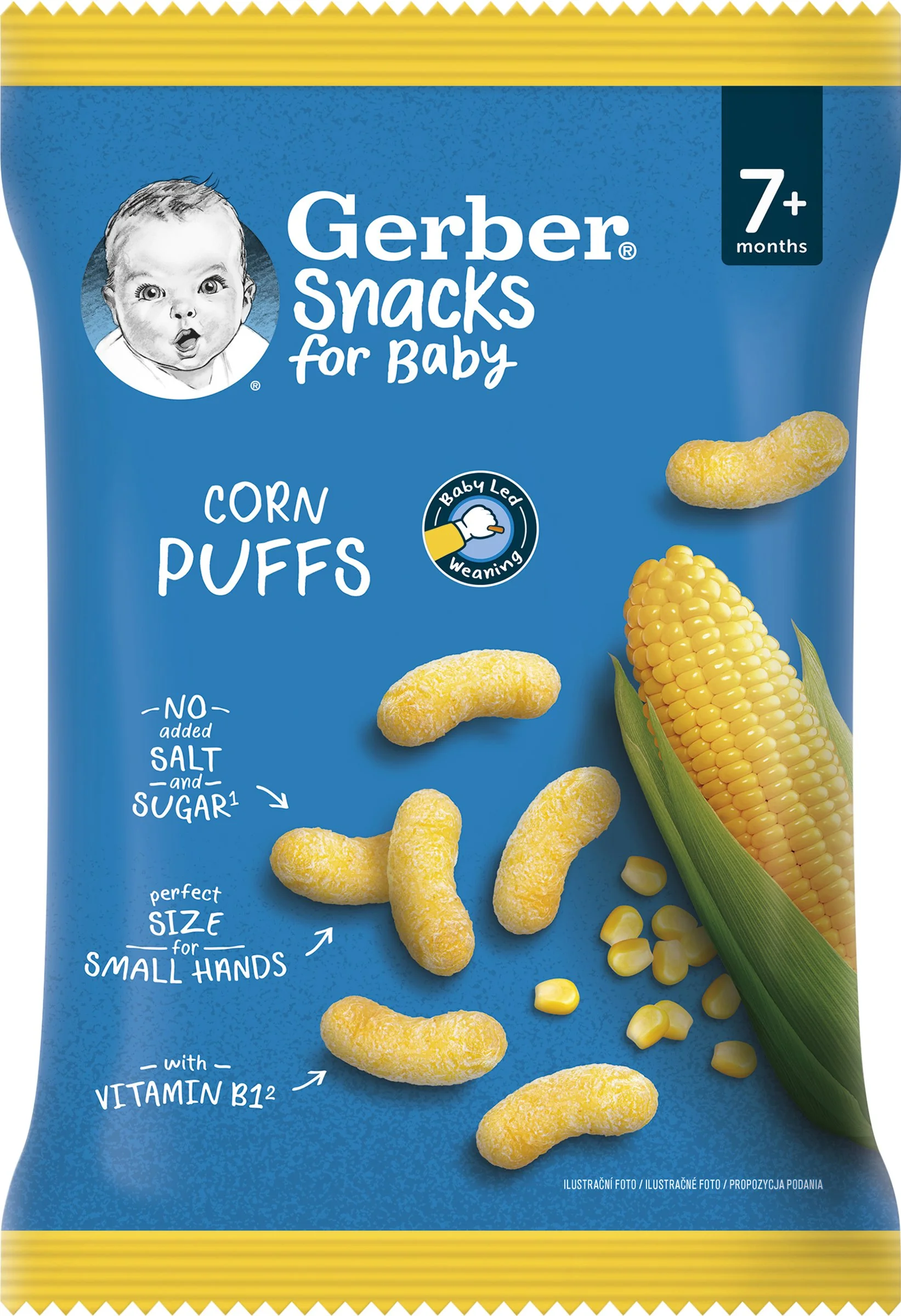 Gerber Snacks Kukuričné CHRUMKY 1×28 g, kukuričné chrumky