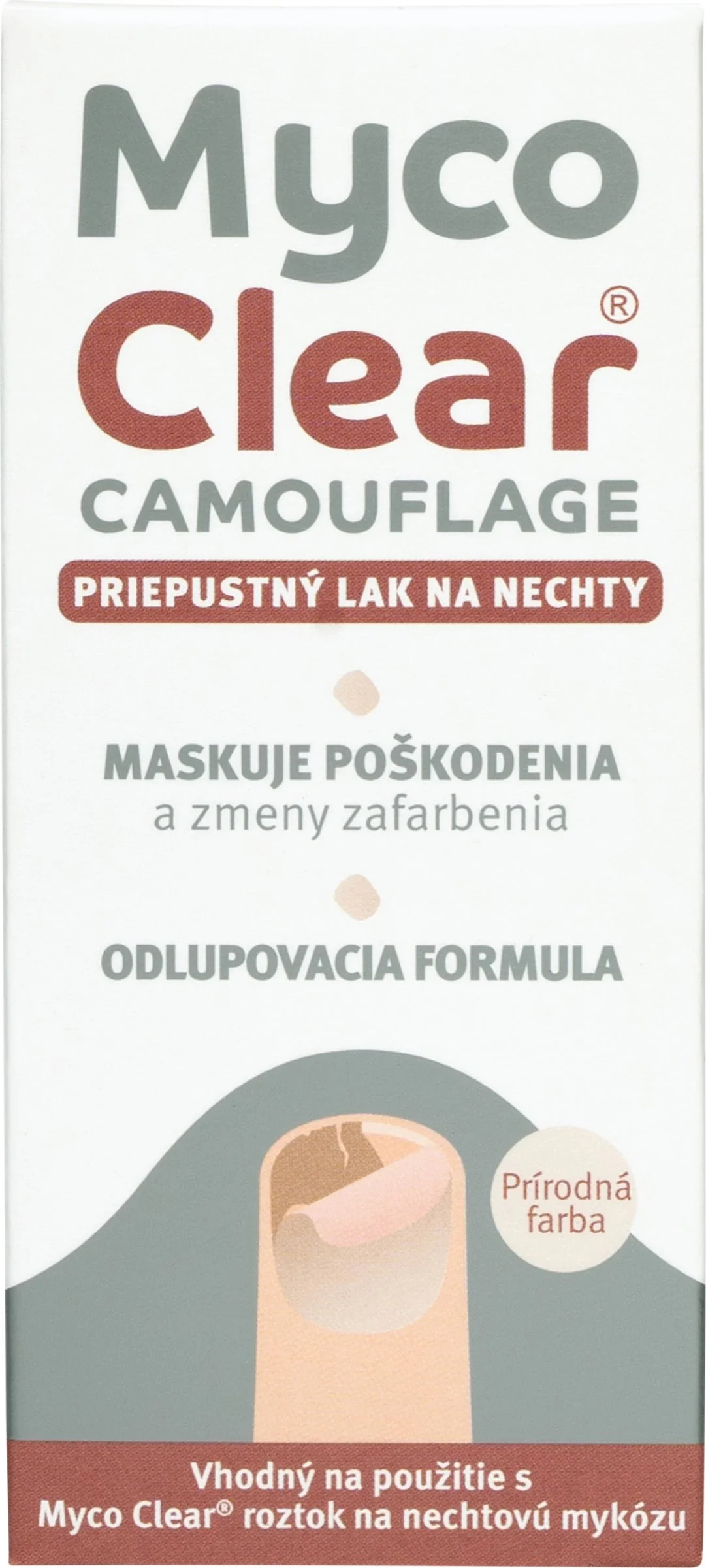 MYCO CLEAR CAMOUGLAGE LAN NA NECHTY 5ML 1×5 ml, lak na nechty