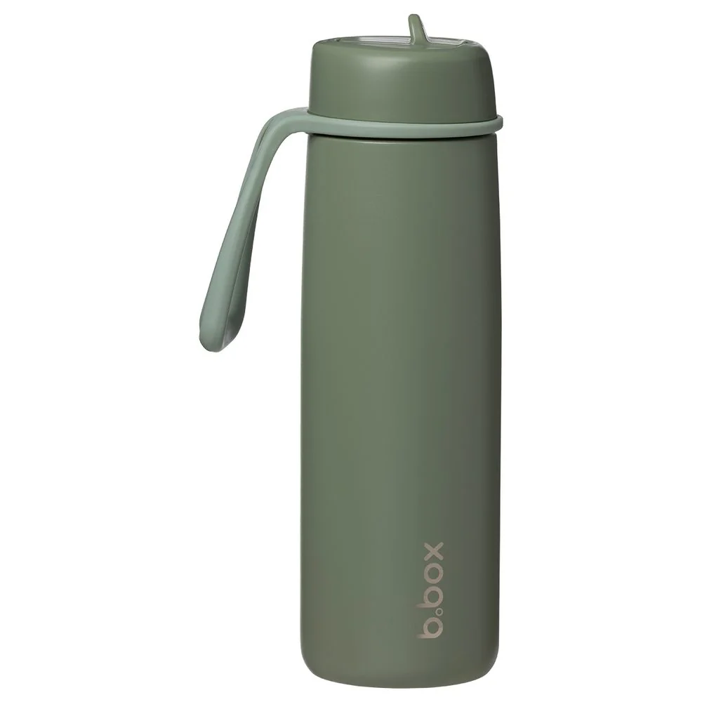 Nerezová termofľaša so slamkou 690 ml olive, nerezová oceľ