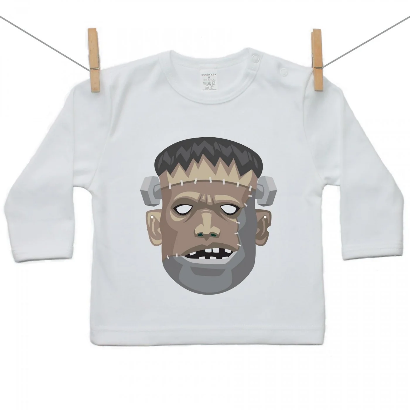 Boodyy Tričko s dlhým rukávom Halloween maska Frankenstein Veľkosť: 110