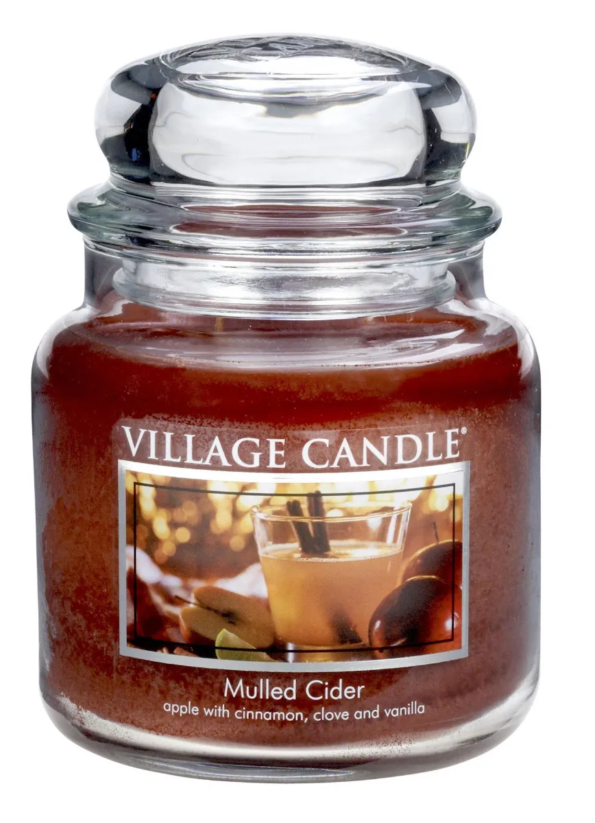 Village Candle Vonná sviečka v skle - Mulled Cider - zváranie jablkový mušt, stredná