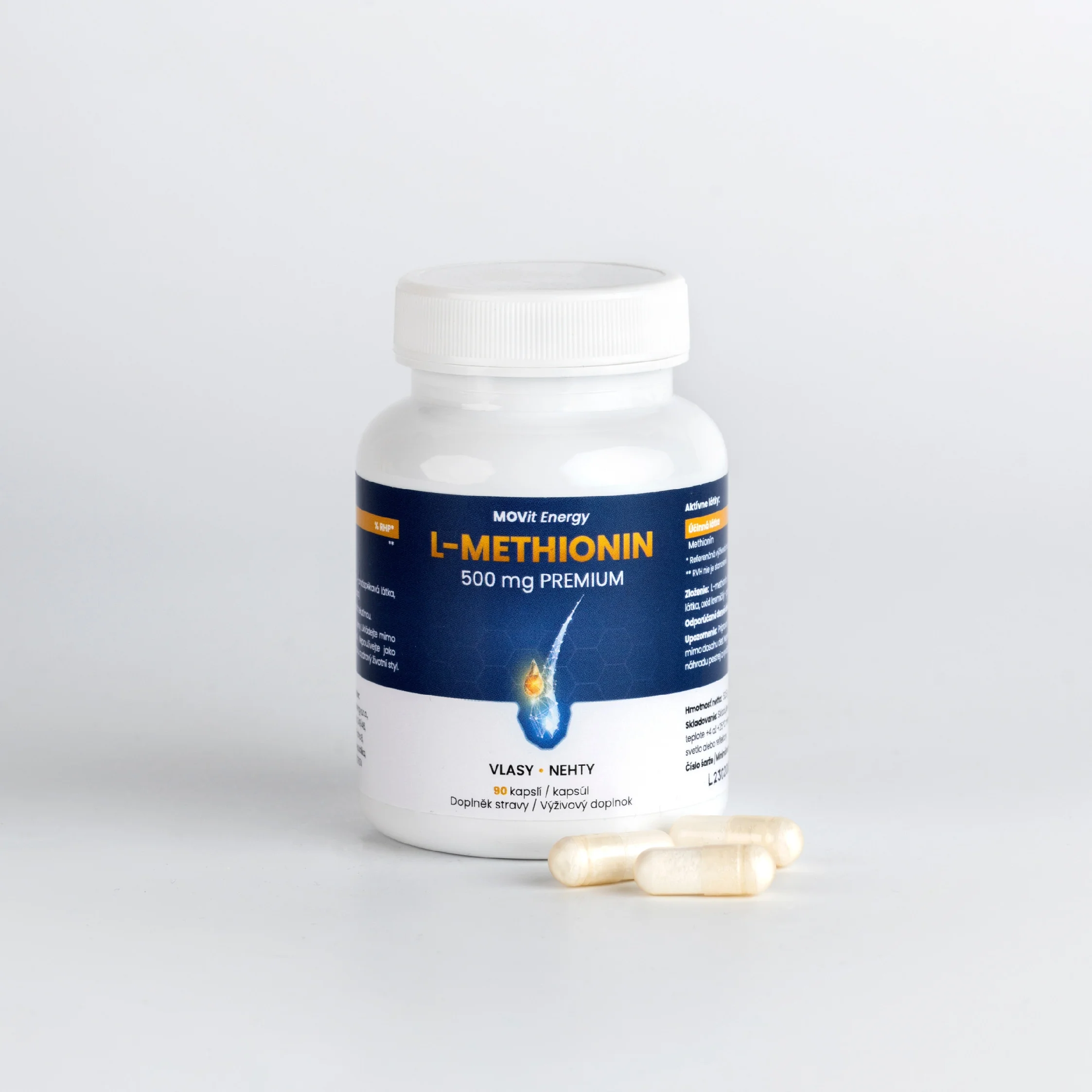 MOVit L-Methionin 500 mg PREMIUM, 90 kapsúl
