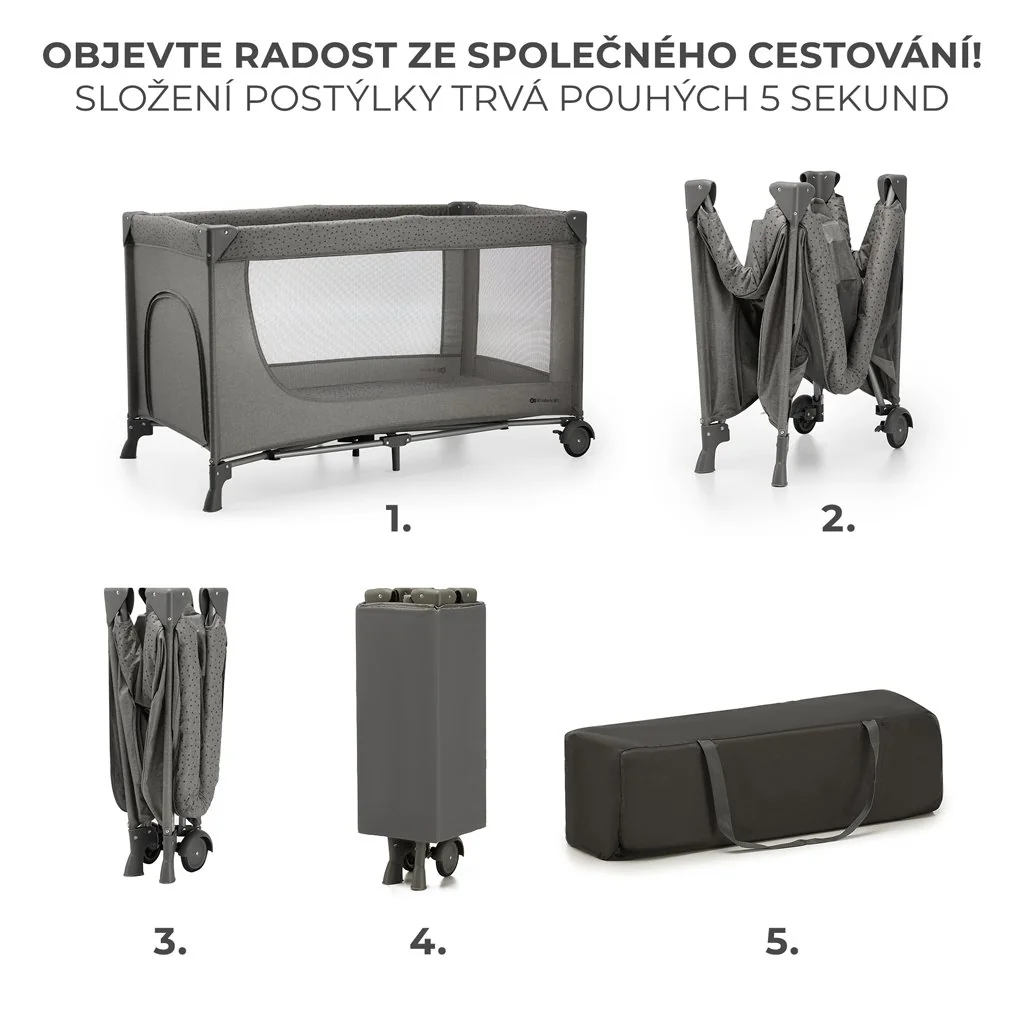 Postieľka cestovná Joy 2 Dark grey