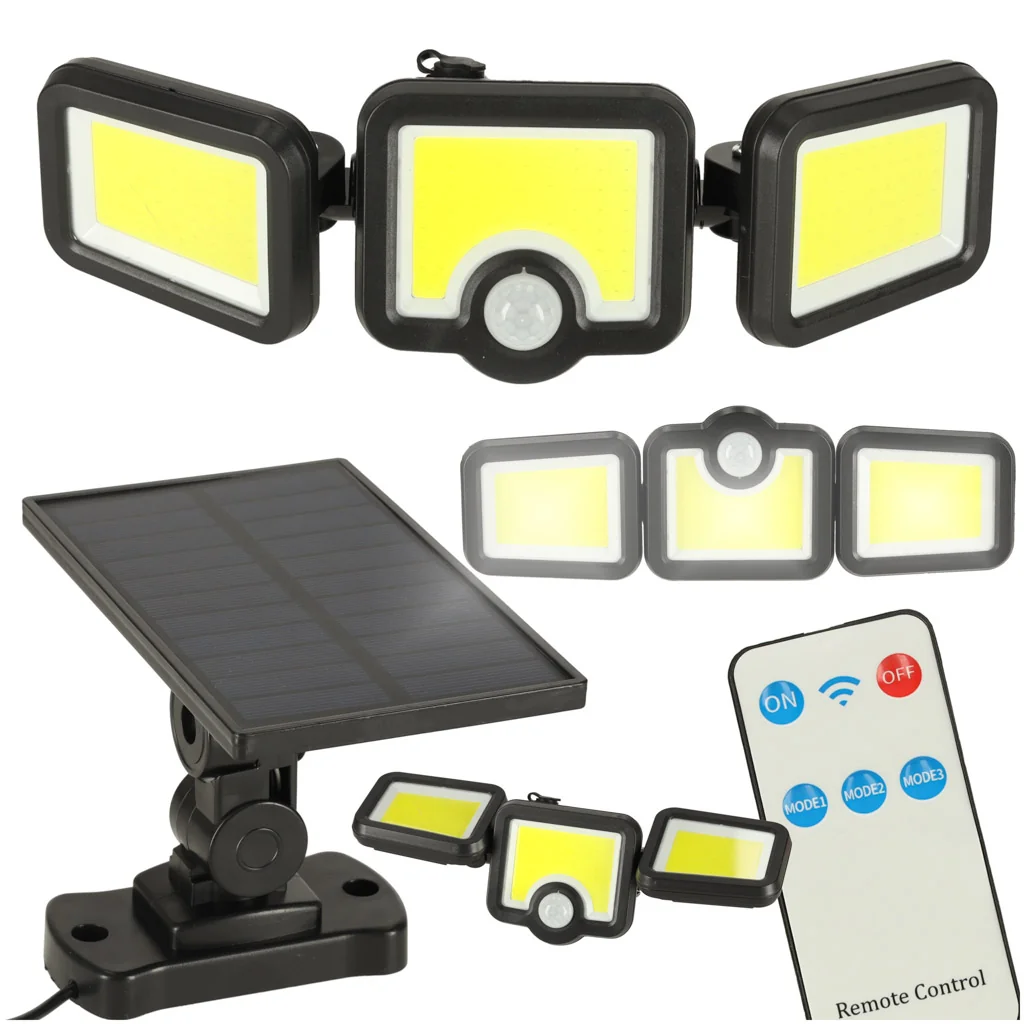 Solárna LED lampa 3v1 s PIR a senzorom súmraku, 171 LED, 6500 lm