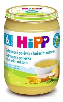 HiPP Polievka Zeleninová s kuracím mäsom 1×190 g, zeleninová polievka s kuracím mäsom pre deti