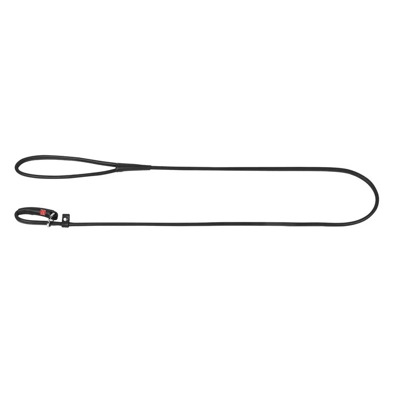 Okrúhle kožené škrtiace vodítko čierne 183cm, Šírka: 4 mm