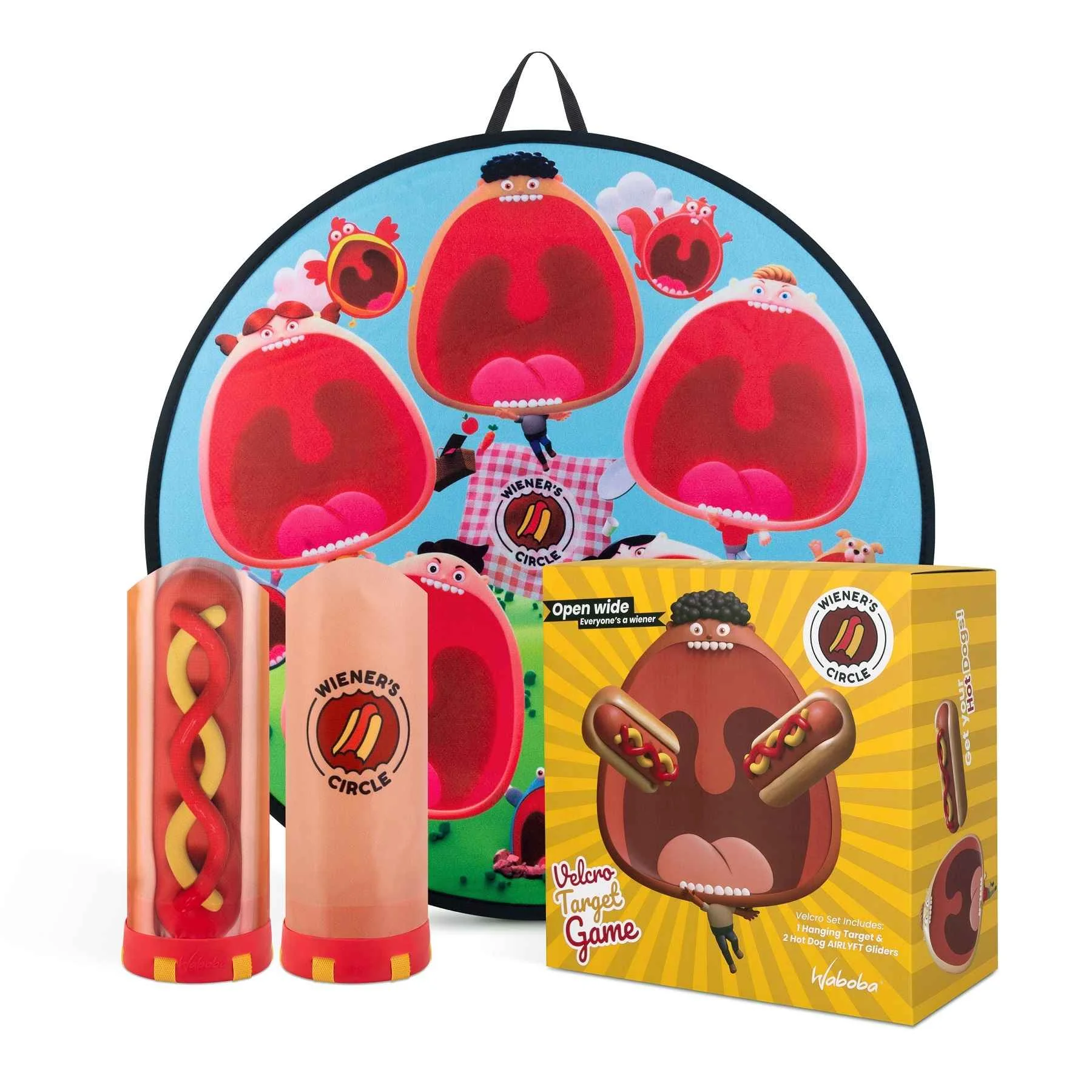 Waboba Klzák hot-dog Wiener´s Circle Game s terčom 1×1 set, sada klzákov s terčom