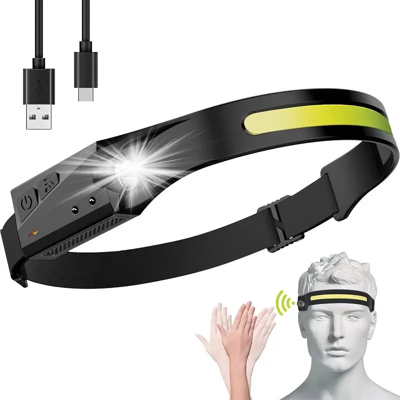 MG Headlamp čelovka 1200mAh 350lm, čierna