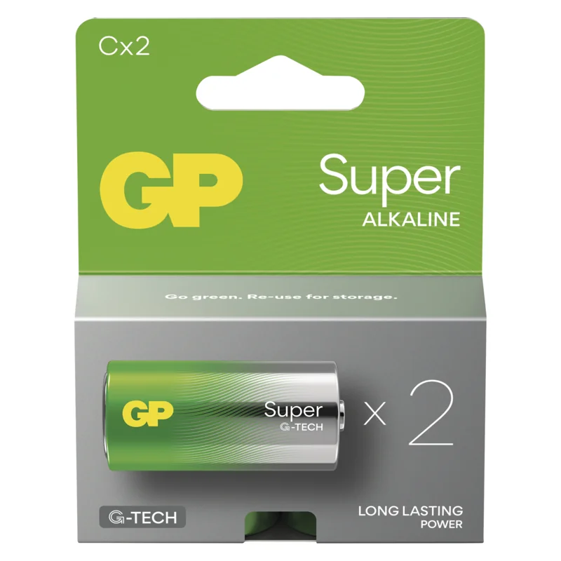 GP alkalická batéria SUPER C (LR14) 1×2 ks, alkalická batéria