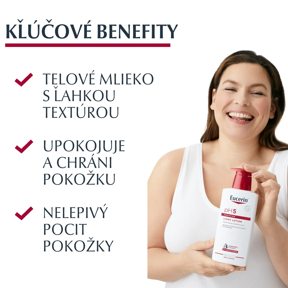 Eucerin pH5 Telové mlieko - ľahká textúra 1×400 ml, pre citlivú pokožku