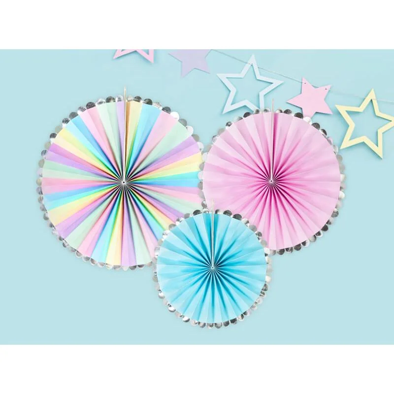 PartyDeco Rozetky pastelové farebné 30x25x21cm 3ks