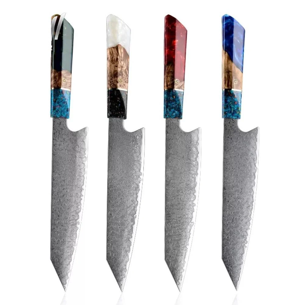 Damaškový kuchynský nôž Kiritsuke/Modrá, 1ks