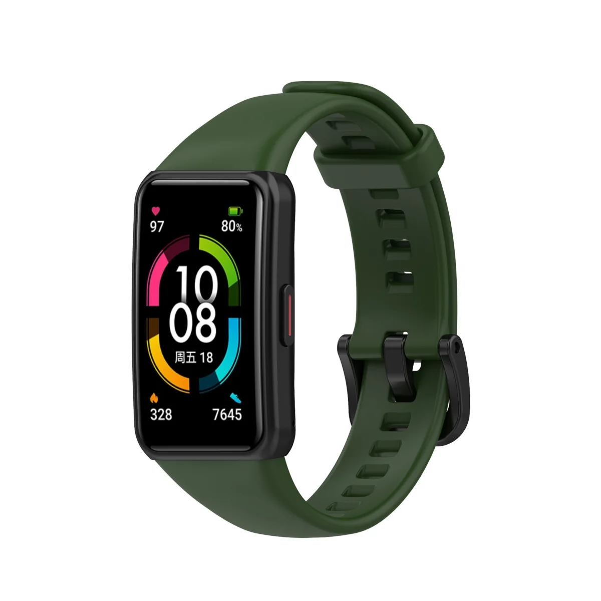 BStrap Silicone remienok na Honor Band 6 / Huawei Band 6 army green