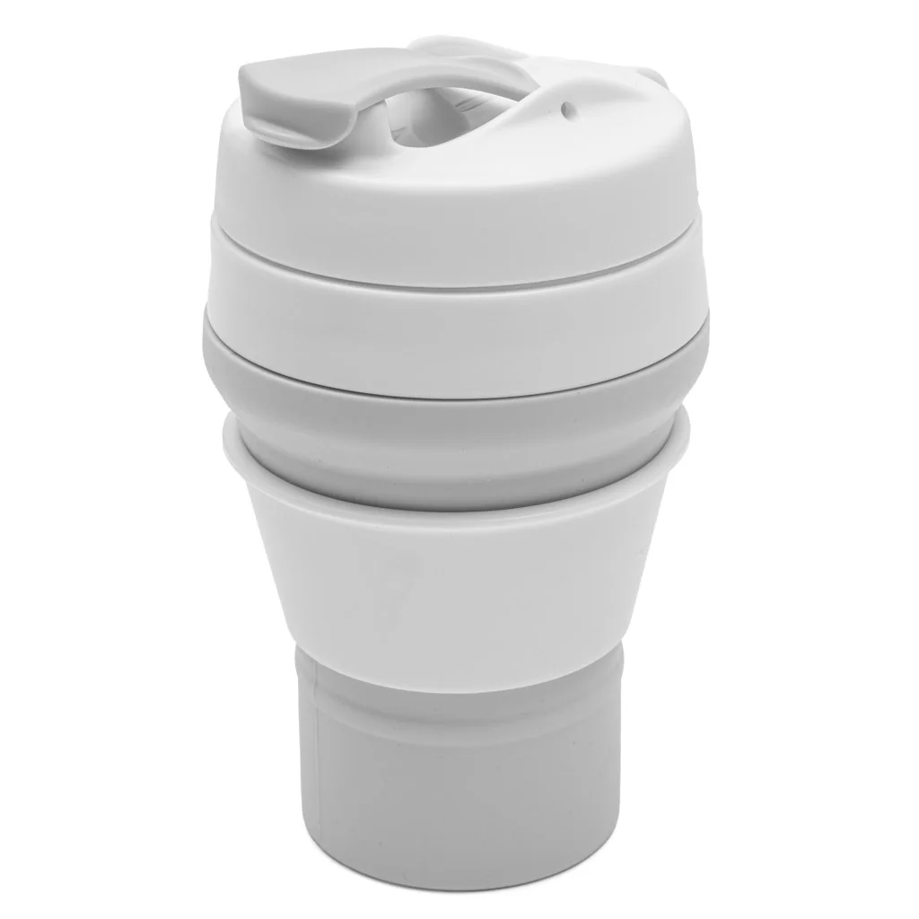 Silikónový skladací pohár 350 ml 2v1 New Baby - Sivý , 20C56996