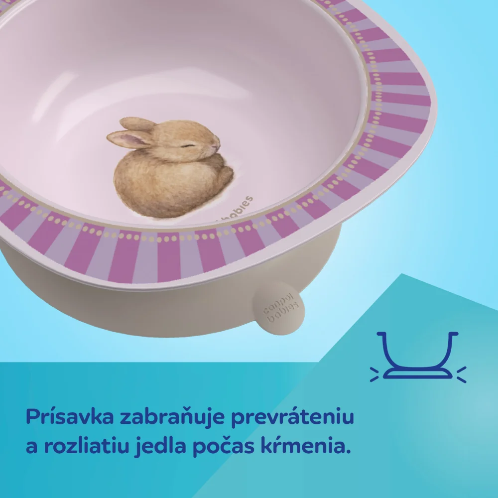 Canpol babies Miska s prísavkou Woodland 300 ml ružová 6 ks