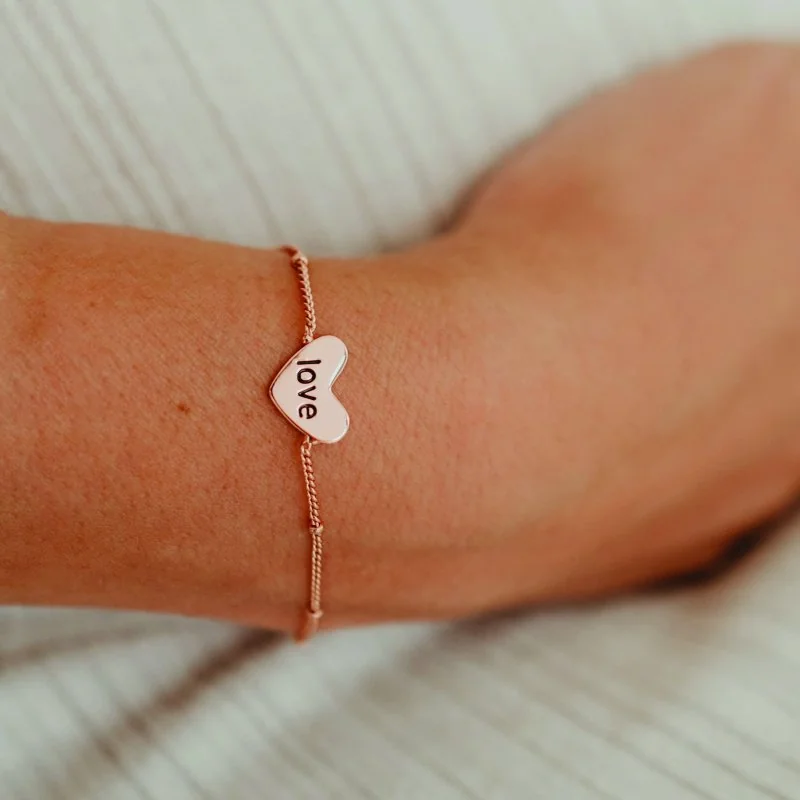 Bola tehotenská rolnička s náramkom Heart and Love in rose gold