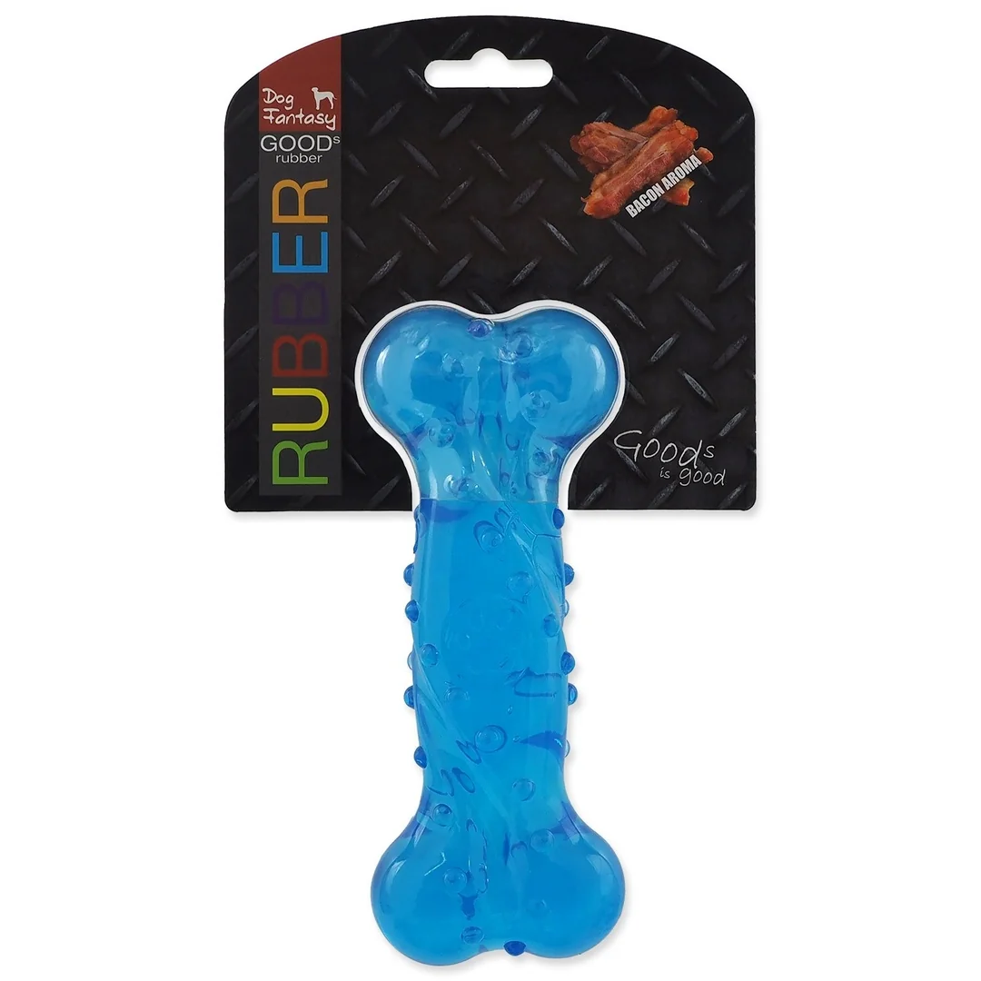 Hračka Dog Fantasy STRONG kosť s vôňou slaniny modrá 15cm
