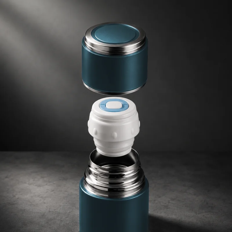 Livefy termoska s pohárom Vello 500ml, tmavozelená