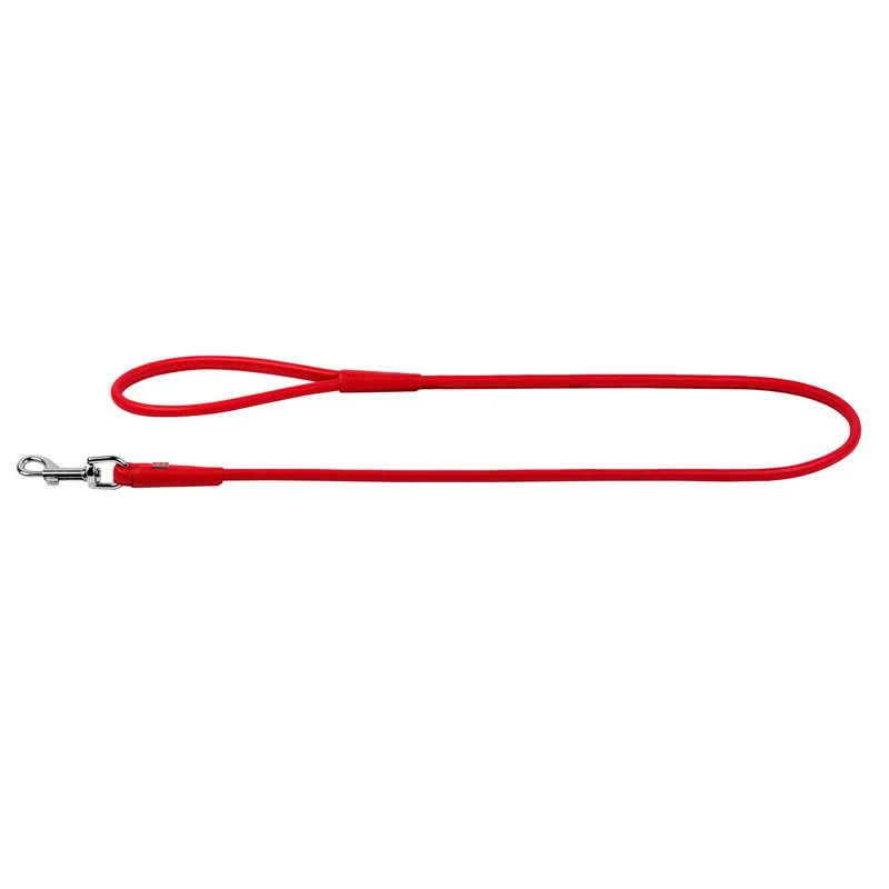 Okrúhle kožené vodítko červenej farby 122cm, Šírka: 8 mm