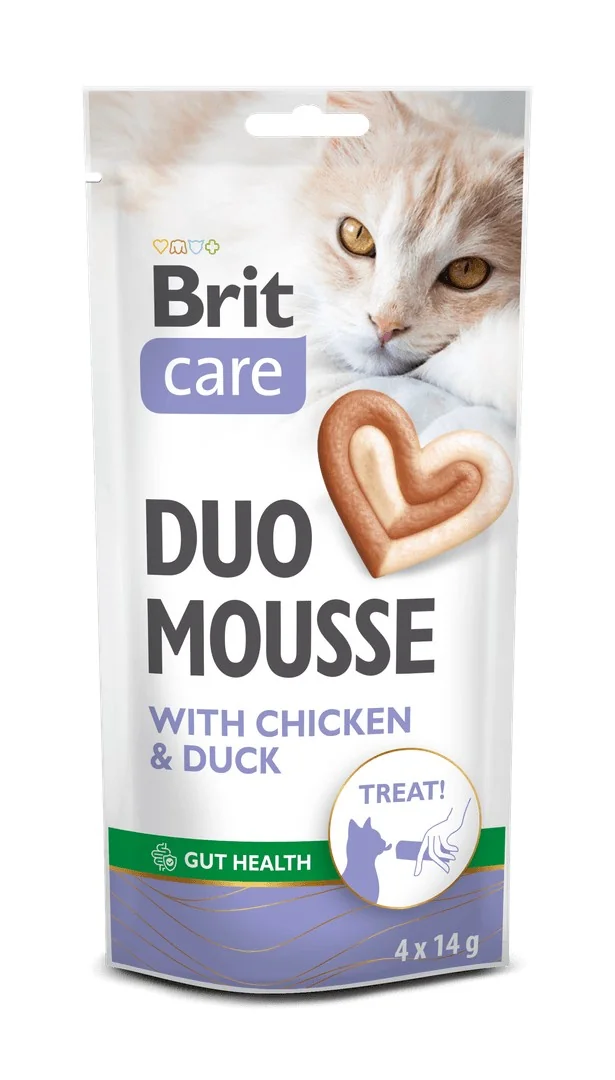 Brit Care Cat Creamy Duo Mousse s kuracím a kačacím mäsom 4×14 g