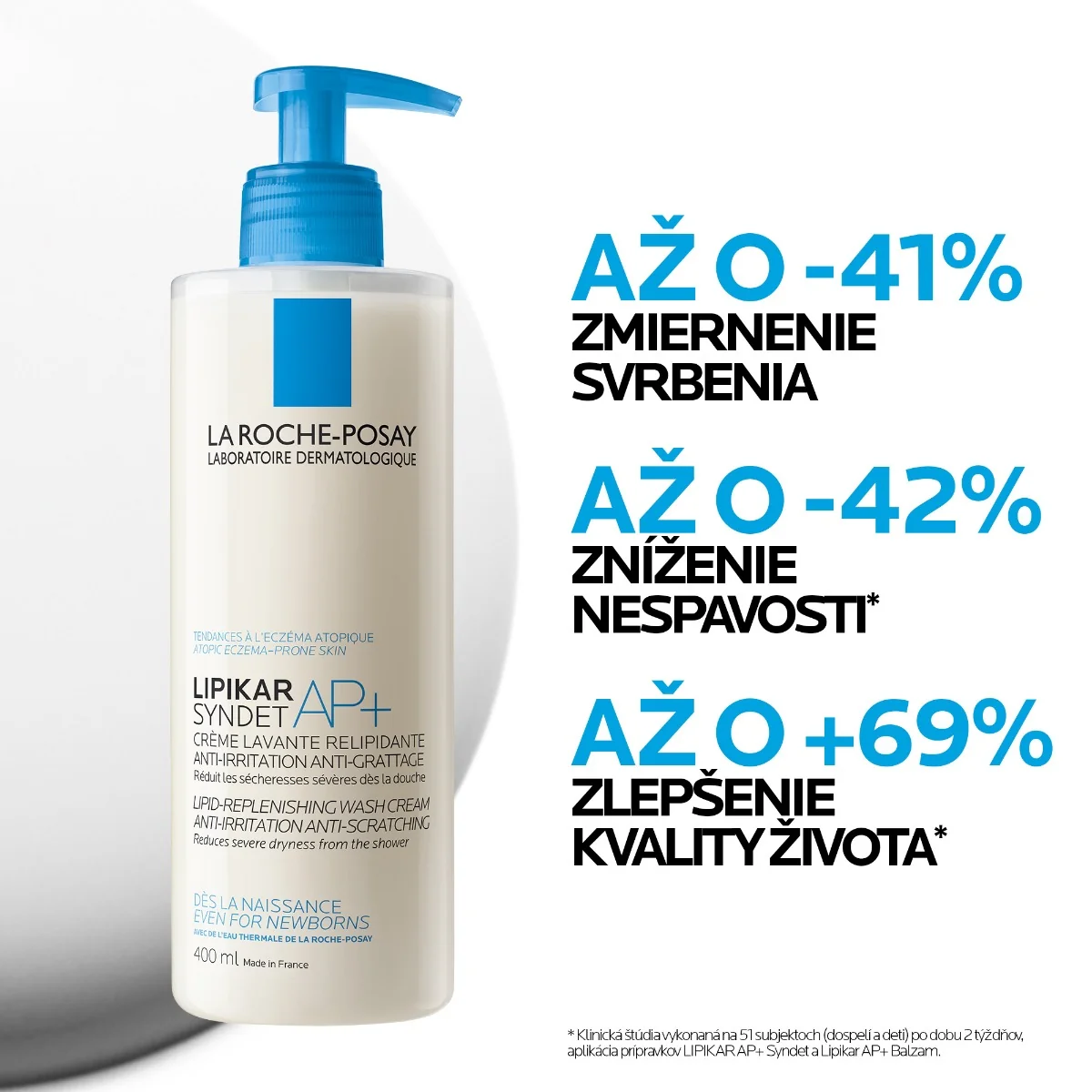 LA ROCHE-POSAY Lipikar Syndet AP+ Relipidačný gél proti podráždeniu a svrbeniu suchej pokožky 400 ml 1×400 ml, čistiaci gél